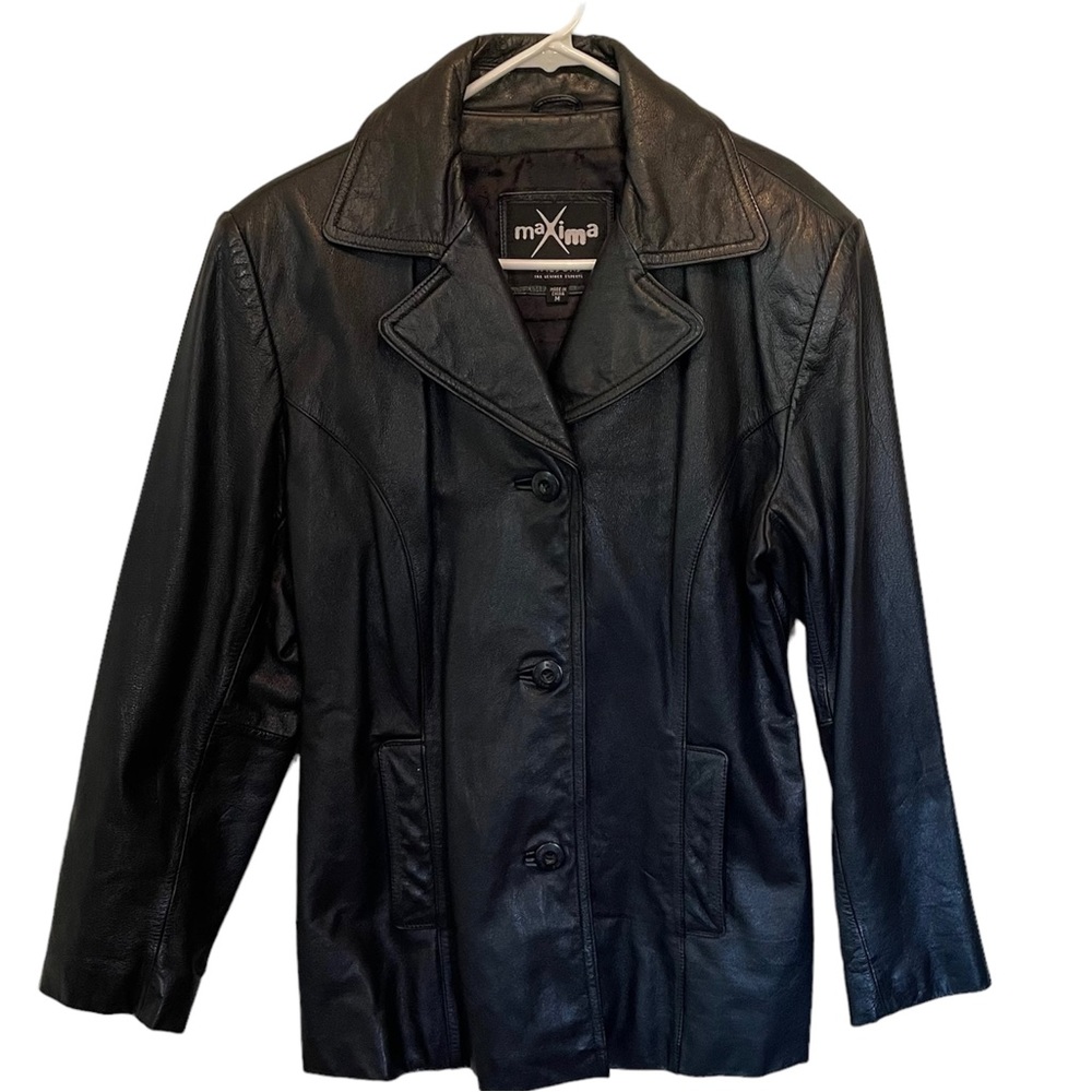 Wilson's Leather MAXIMA Women's Leather Button Down Jacket Coat Large